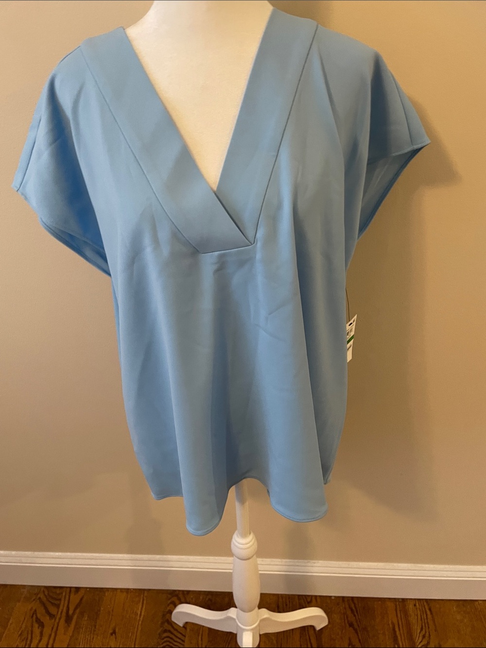 Alfani Soft Sky Blue V-Neck Blouse